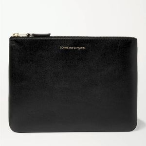 Comme Des Garçons black leather pouch